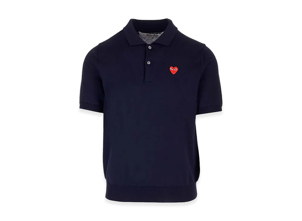 PLAY COMME des GARCONS Wool Polo Shirt "Navy Blue"