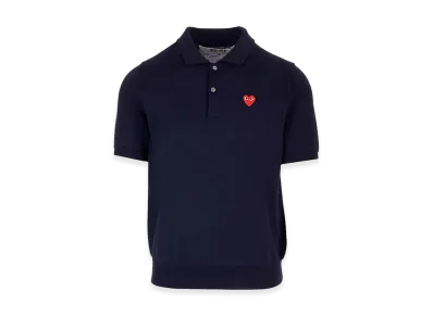PLAY COMME des GARCONS Wool Polo Shirt "Navy Blue"