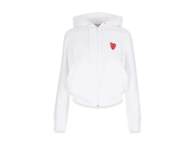 PLAY COMME des GARCONS Women's Full Zip Hoodie "White"
