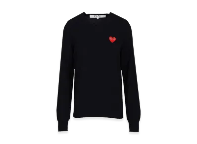 PLAY COMME des GARCONS Crew Neck Wool Sweater "Dark Blue"