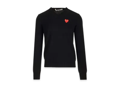PLAY COMME des GARCONS Crew Neck Wool Sweater "Black"