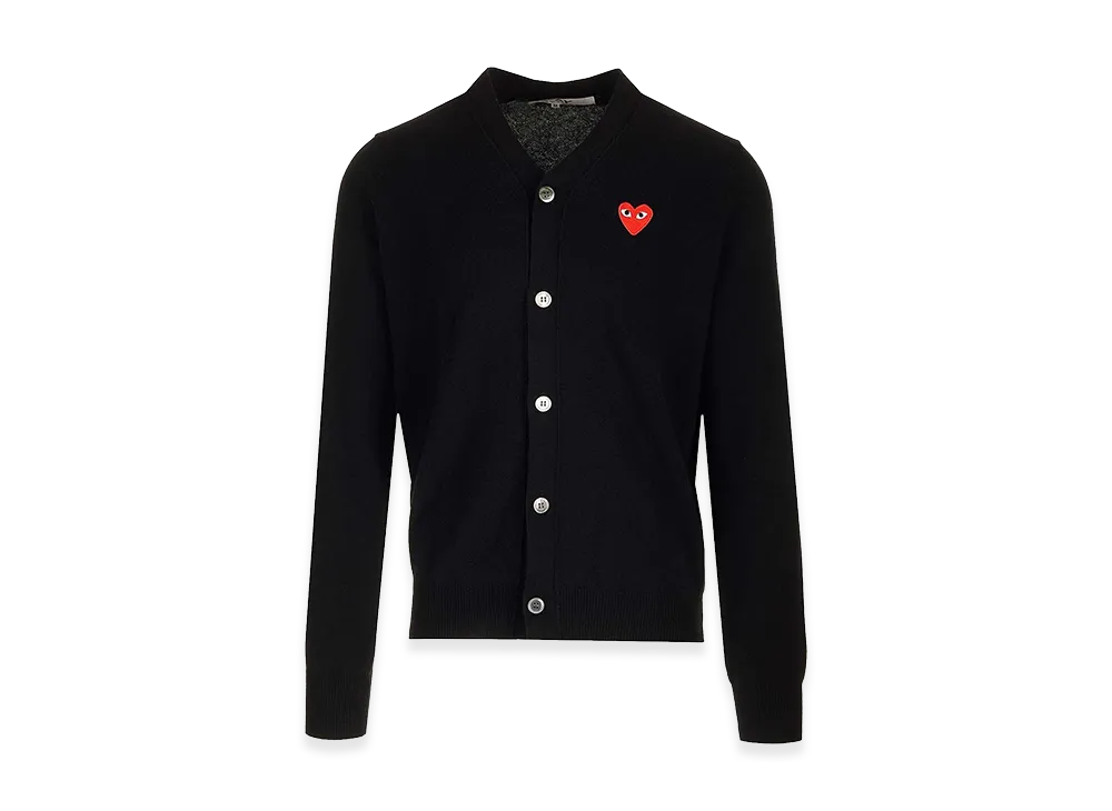 PLAY COMME des GARCONS Wool Cardigan "Black"