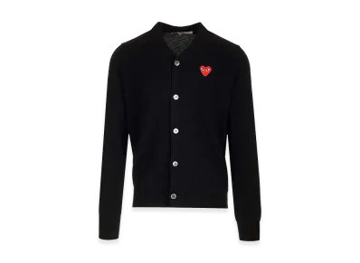 PLAY COMME des GARCONS Wool Cardigan "Black"