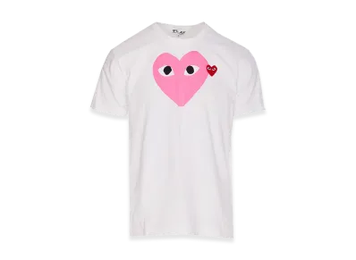 PLAY COMME des GARCONS Women's T-Shirts "White/Pink"