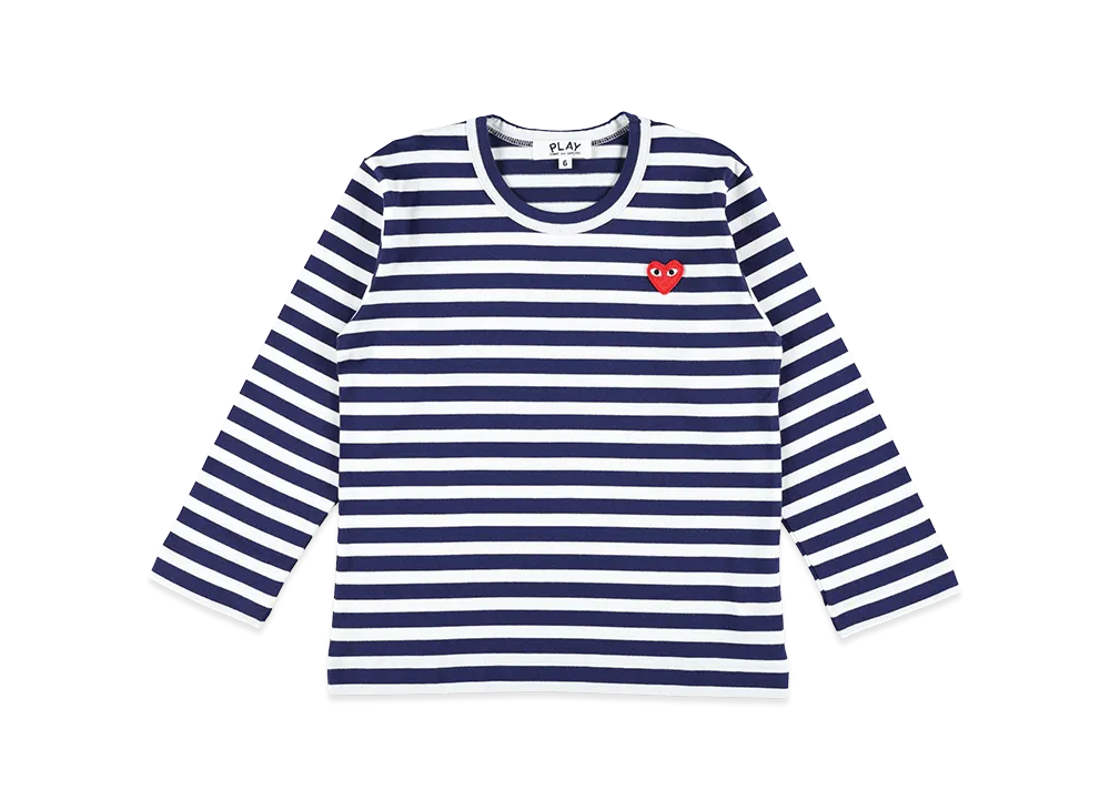 PLAY COMME des GARCONS Kids Long Sleeve T-Shirts "Blue"