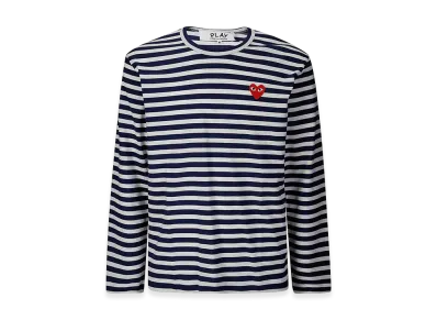 PLAY COMME des GARCONS Long Sleeve T-Shirts "Navy Blue/White"