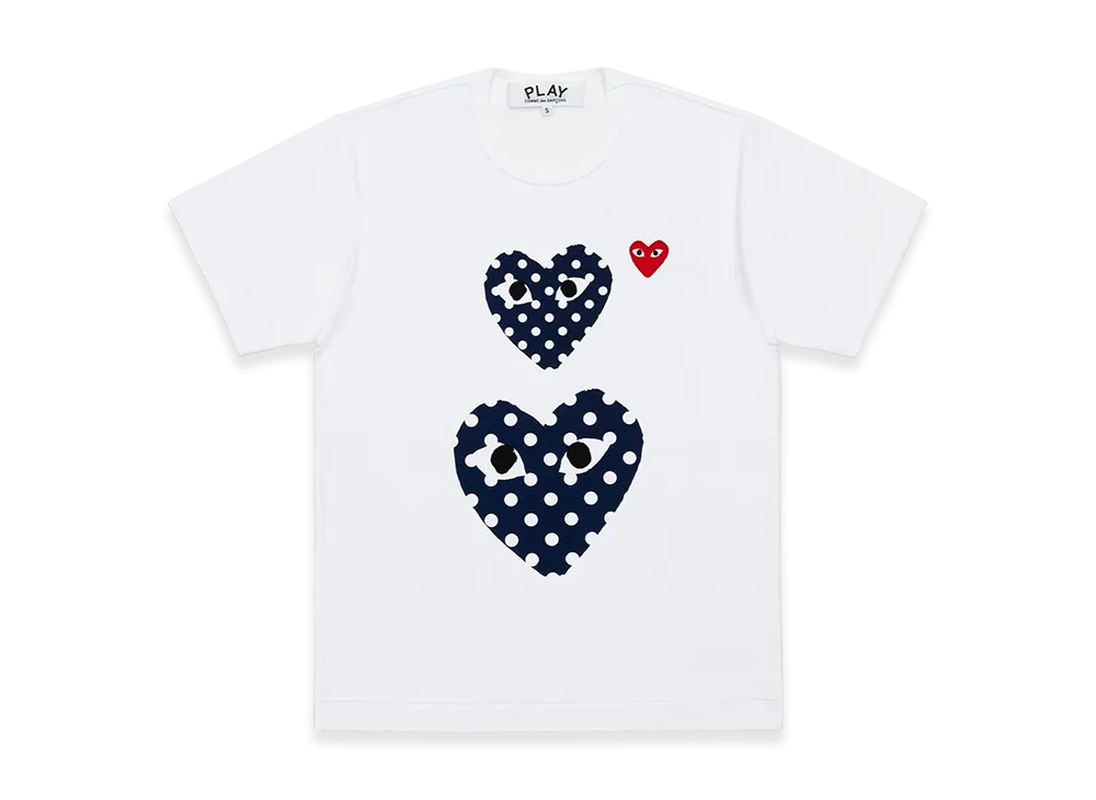 PLAY COMME des GARCONS Cotton Jersey Print "White/Navy"