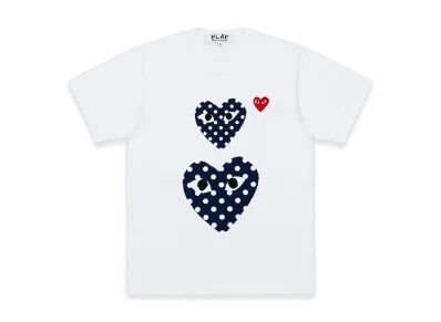 PLAY COMME des GARCONS Cotton Jersey Print "White/Navy"