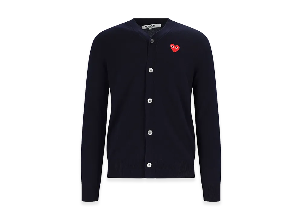 PLAY COMME des GARCONS Wool Cardigan "Dark Blue"