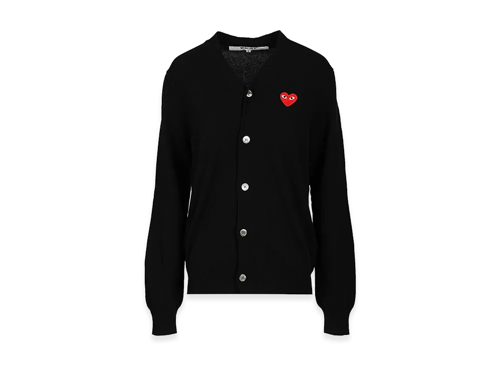 PLAY COMME des GARCONS Wool Cardigan "Black"