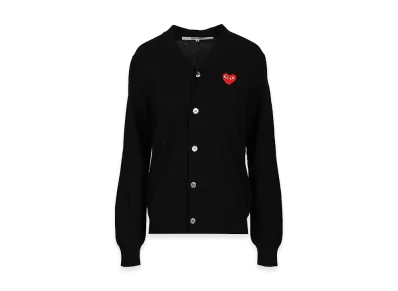 PLAY COMME des GARCONS Wool Cardigan "Black"