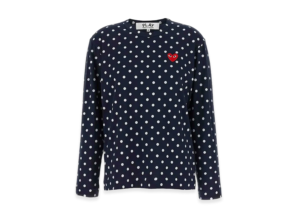 PLAY COMME des GARCONS Women's Emblem Long Sleeve T-Shirt "Blue"