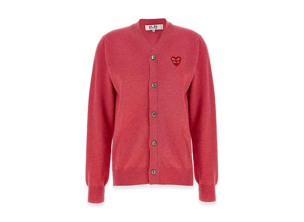 PLAY COMME des GARCONS Women's Double Emblem Cardigan "Pink"