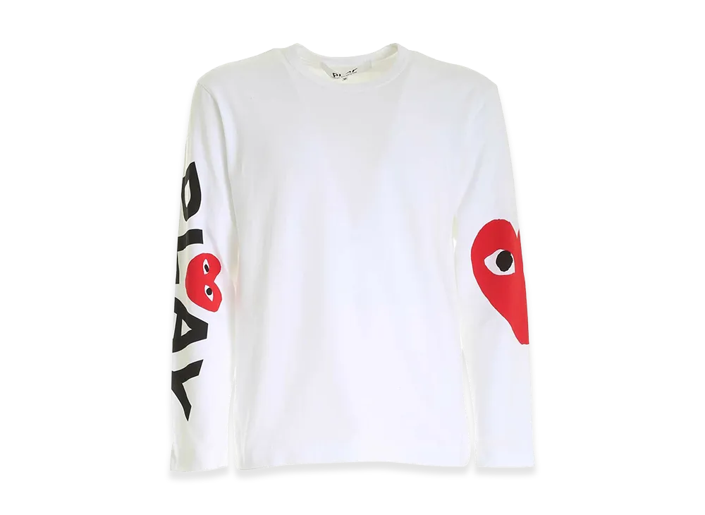 PLAY COMME des GARCONS Logo Long Sleeves T-Shirt "White"