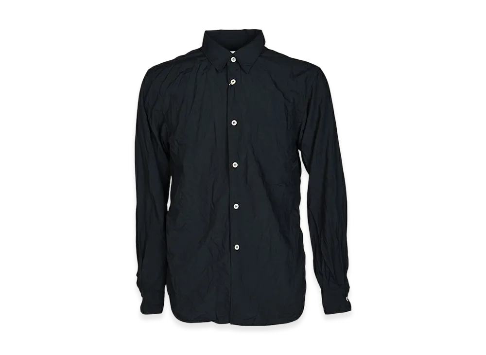 COMME des GARCONS HOMME PLUS Light Polyester Spun Broadcloth Garment Dyed Shirt "Black"