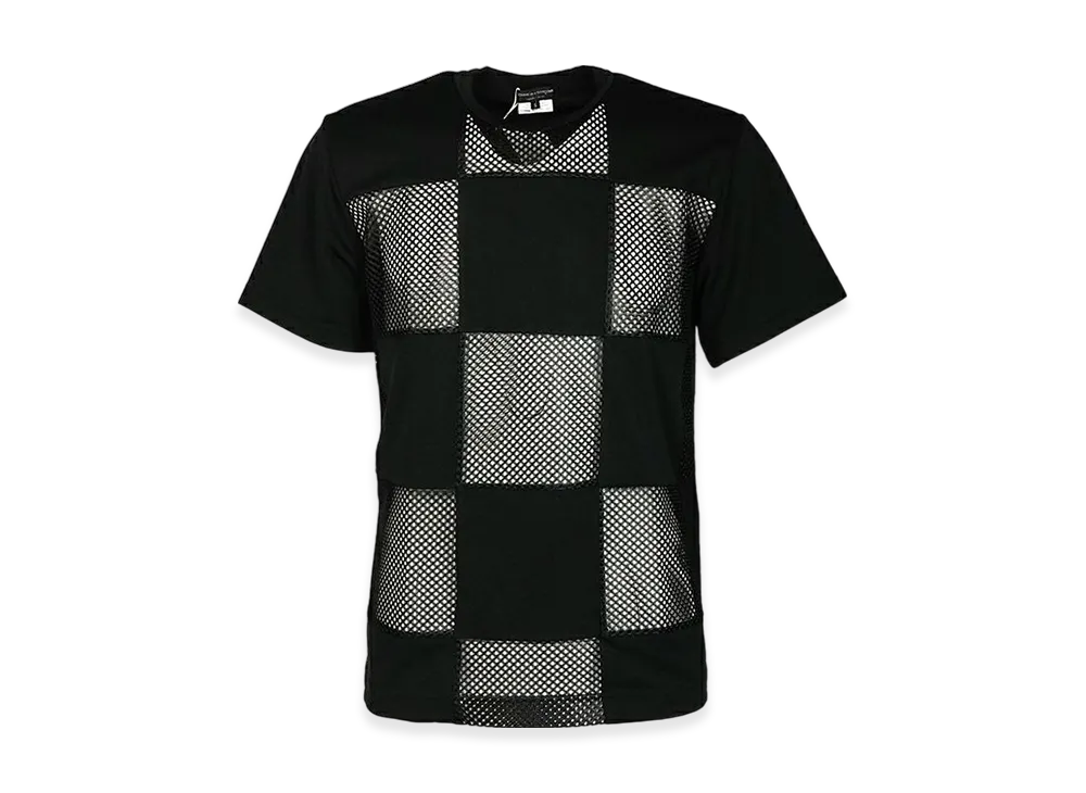 COMME des GARCONS HOMME PLUS Polyester Kanoko Polyester Mesh Tee "Black/Black"