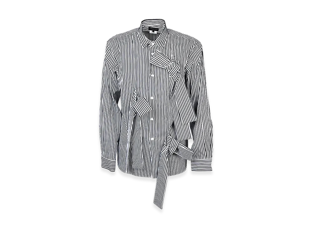 COMME des GARCONS HOMME PLUS Cotton Broadcloth Stripe Shirt "White/Black"