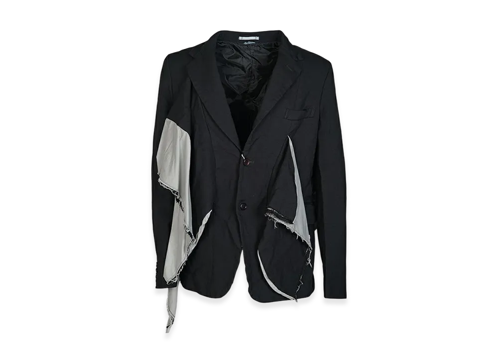 COMME des GARCONS HOMME PLUS Medium Polyester Gabardine Cotton Cloth Garment Treated Jacket "Black"