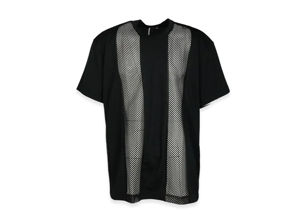 COMME des GARCONS HOMME PLUS Polyester Kanoko Polyester Mesh Tee "Black/Black"