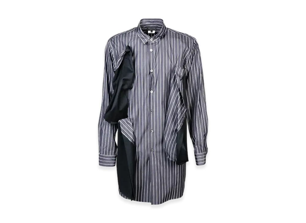COMME des GARCONS HOMME PLUS Cotton Broadcloth Stripe Cotton Cloth Shirt "Black/White"