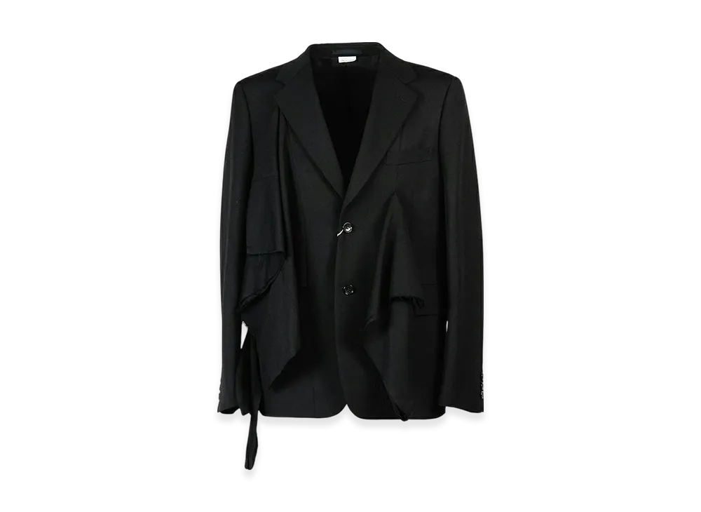 COMME des GARCONS HOMME PLUS Medium Wool Gabardine Cotton Cloth Jacket "Black"