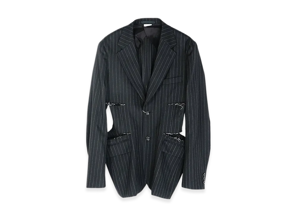 COMME des GARCONS HOMME PLUS Wool Poly Cut Jacket "Black"