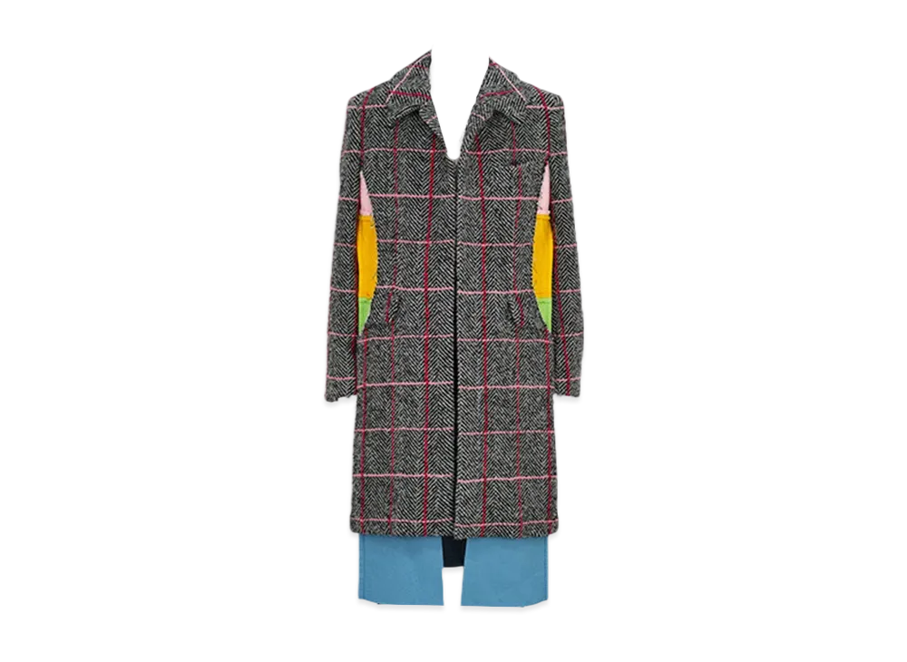 COMME des GARCONS HOMME PLUS Herringbone Layer Coat "Grey/red"