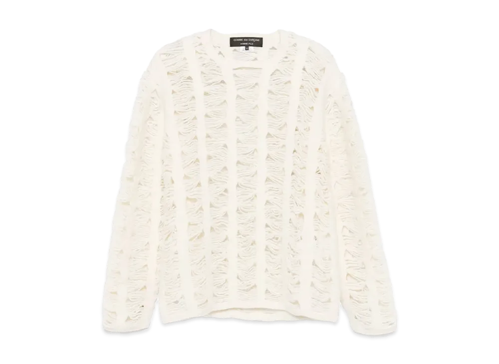 COMME des GARCONS HOMME PLUS Damaged Sweater "White"