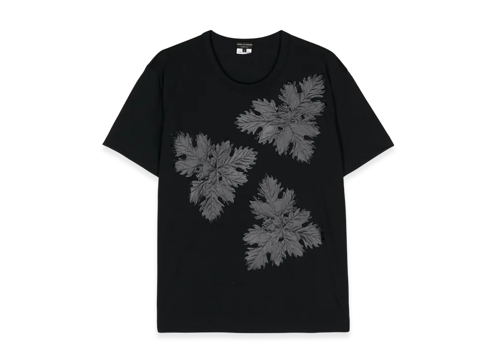 COMME des GARCONS HOMME PLUS Leaf-Applique Tee "Black"