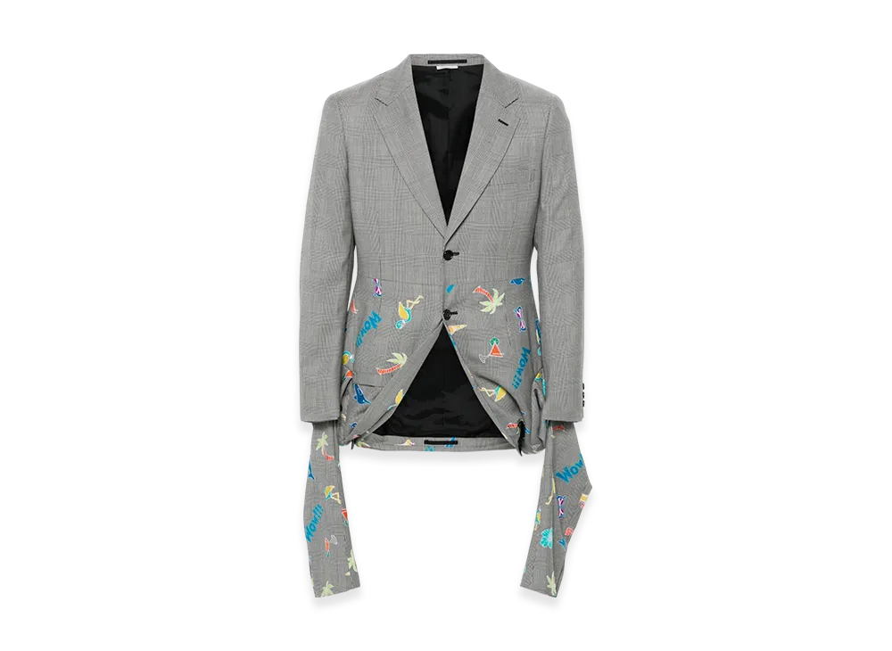 COMME des GARCONS HOMME PLUS Check Embroidery Jacket "Gray"