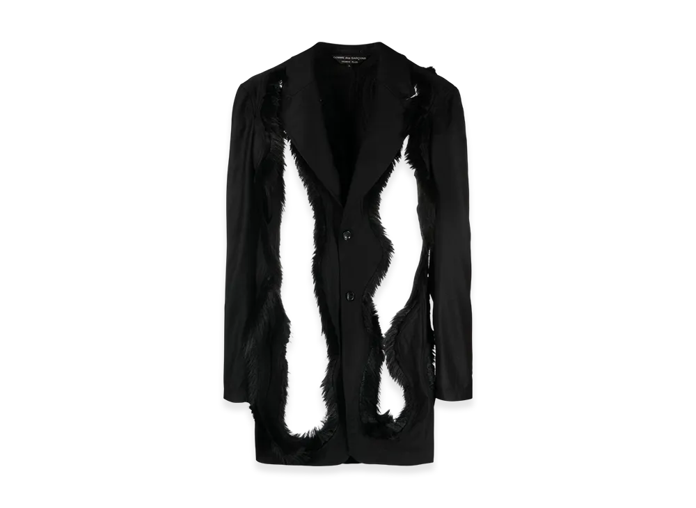 COMME des GARCONS HOMME PLUS Faux-Fur Trim Single Jacket "Black"