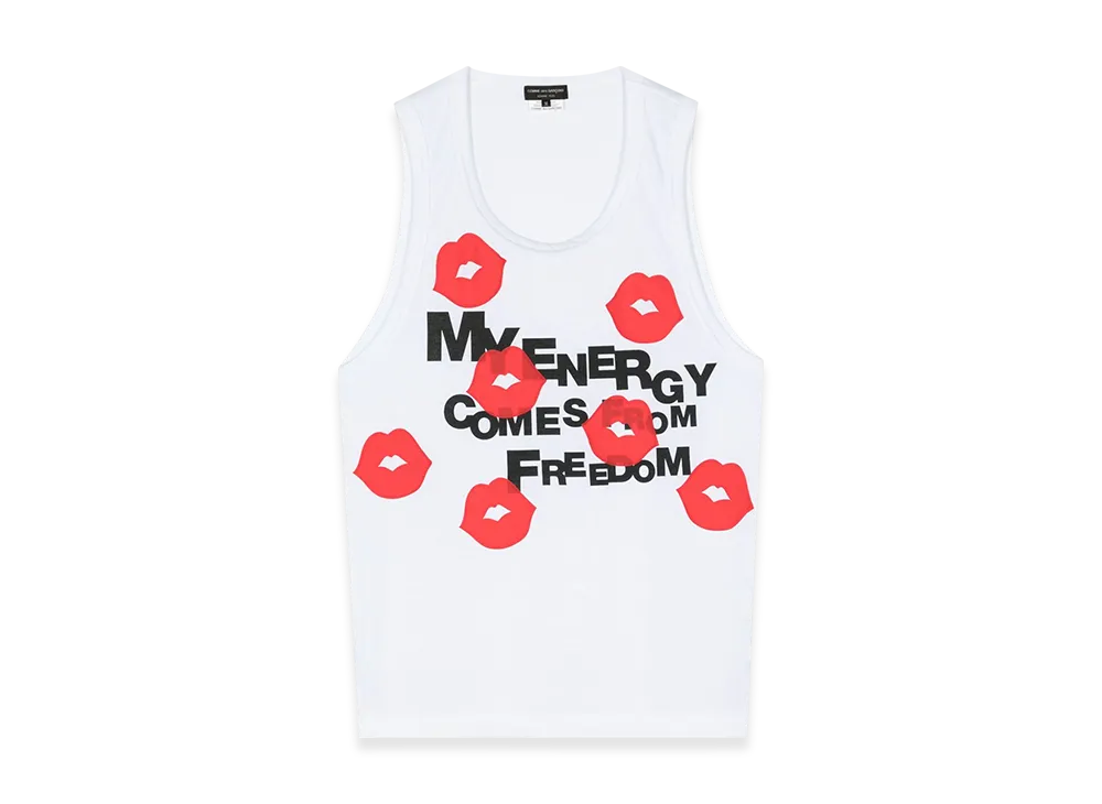 COMME des GARCONS HOMME PLUS Lips Scoop-Neck Tank Top "White"