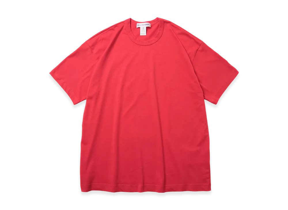 COMME des GARCONS SHIRT Cotton Jersey Plain 165gr With CDG SHIRT Logo Back "Red"