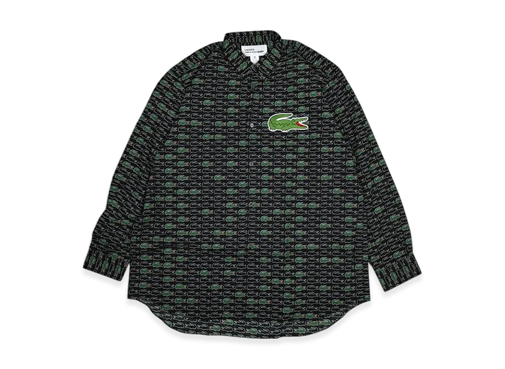 COMME des GARCONS SHIRT x LACOSTE Plain Shirt With Allover Pattern "Black"