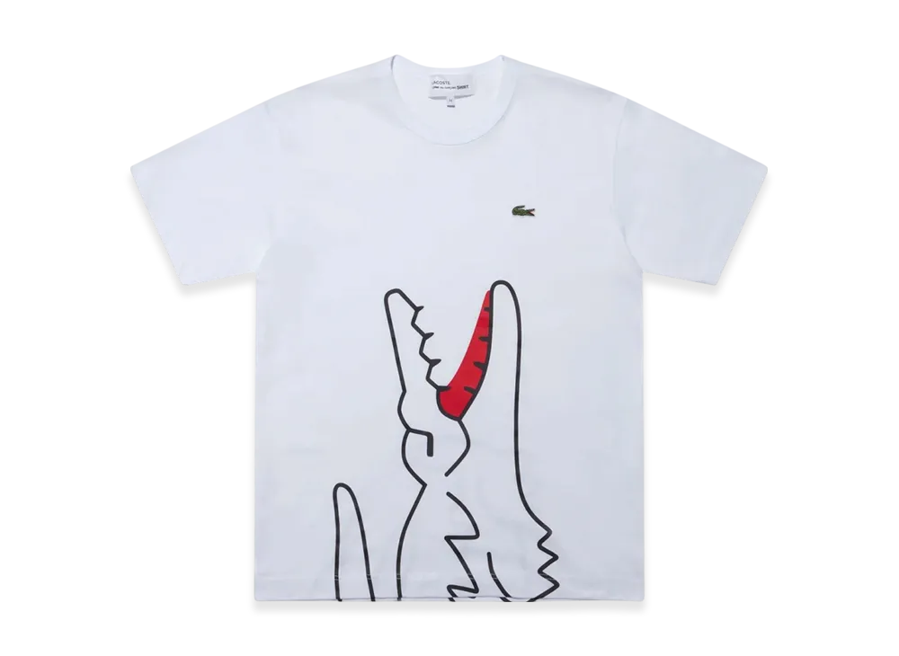 COMME des GARCONS SHIRT x LACOSTE Printed T-Shirt "White"
