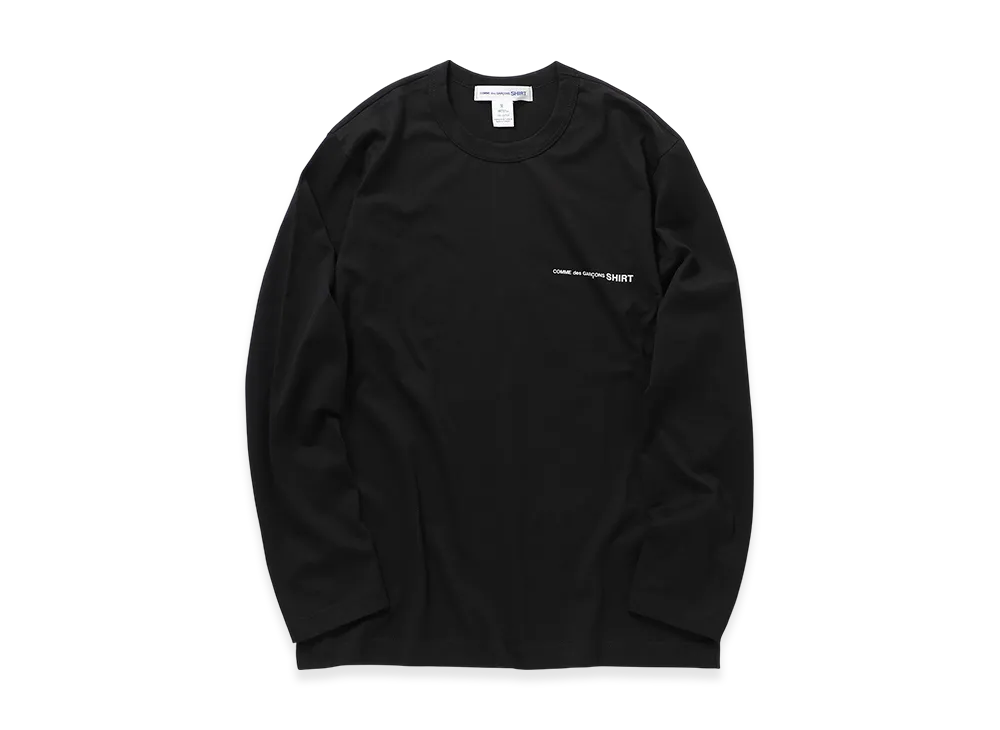 COMME des GARCONS SHIRT Cotton Jersey Plain With Printed CDG Shirt Logo On Chest "Black"