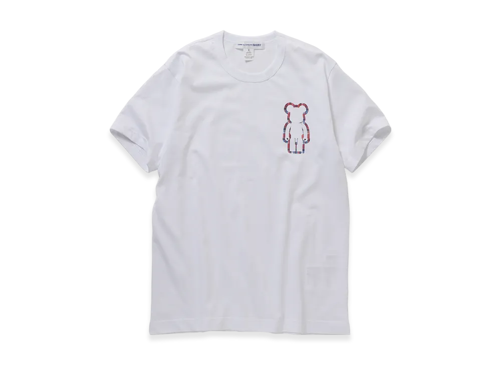 COMME des GARCONS SHIRT Cotton Plain Poplin With BE@RBRICK TM Digital Print D "White/Check"