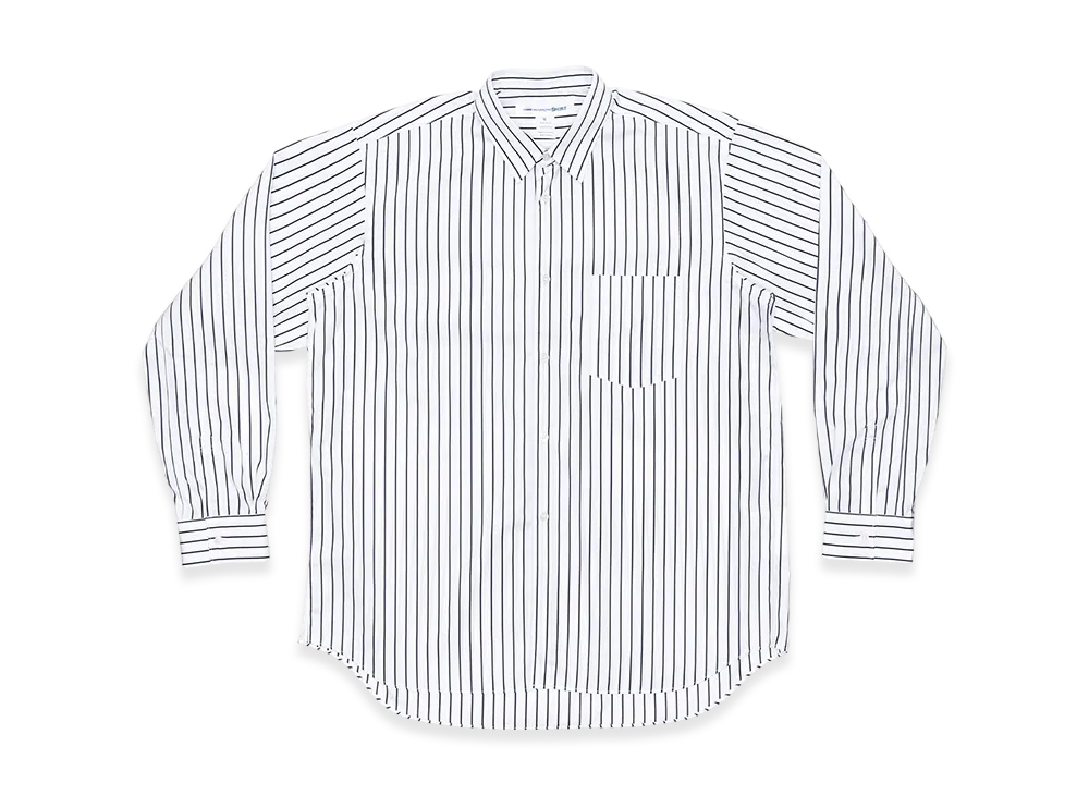 COMME des GARCONS SHIRT Yarn Dyed Cotton Stripe Poplin "White"