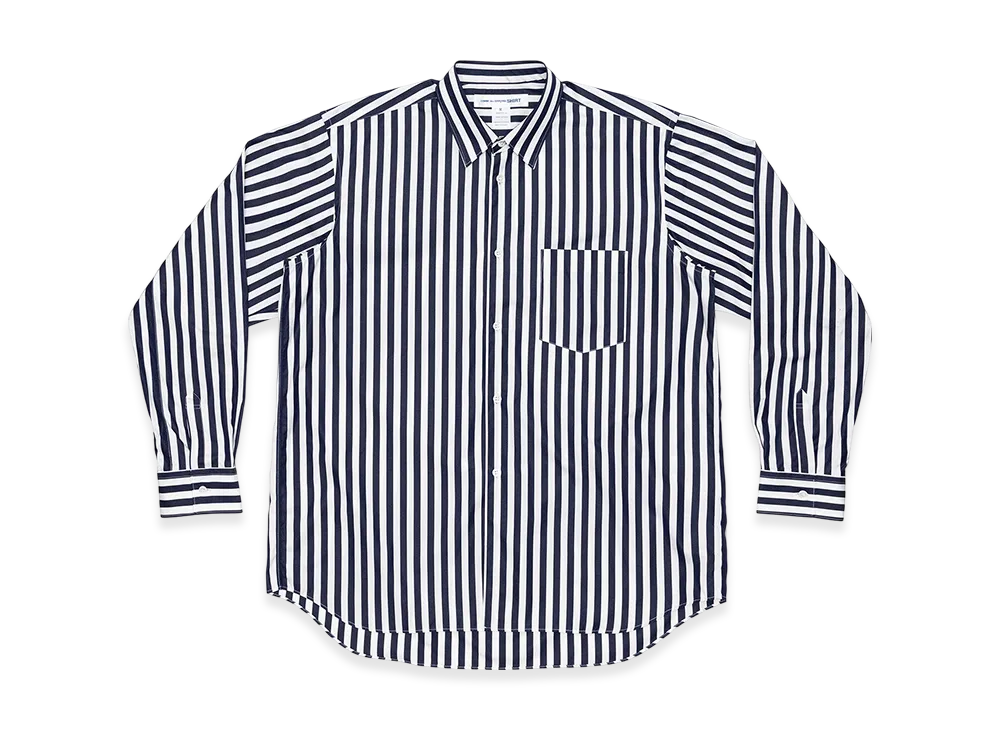 COMME des GARCONS SHIRT Yarn Dyed Cotton Stripe Poplin "Black"