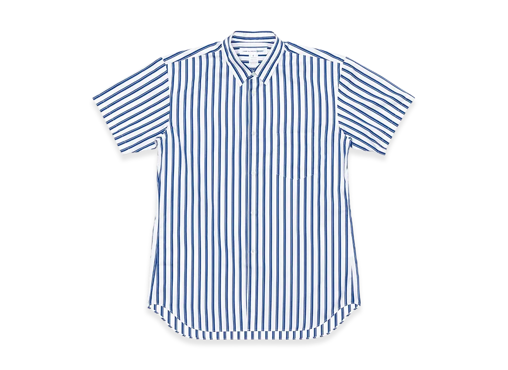 COMME des GARCONS SHIRT Yarn Dyed Cotton Stripe Poplin "Blue"