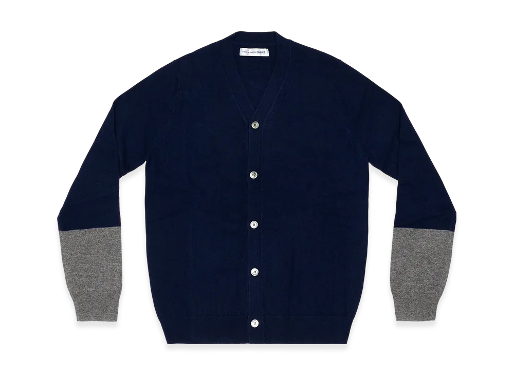 COMME des GARCONS SHIRT Cardigan V Neck "Navy/Top Grey"