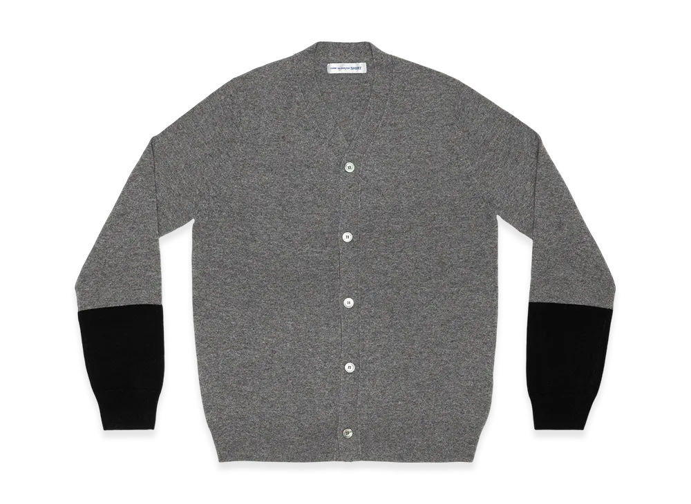 COMME des GARCONS SHIRT Cardigan V Neck "Top Grey/Black"