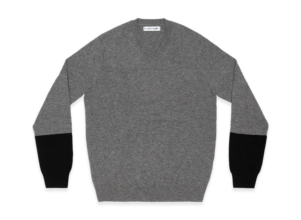 COMME des GARCONS SHIRT V Neck Pullover "Top Grey/Black"