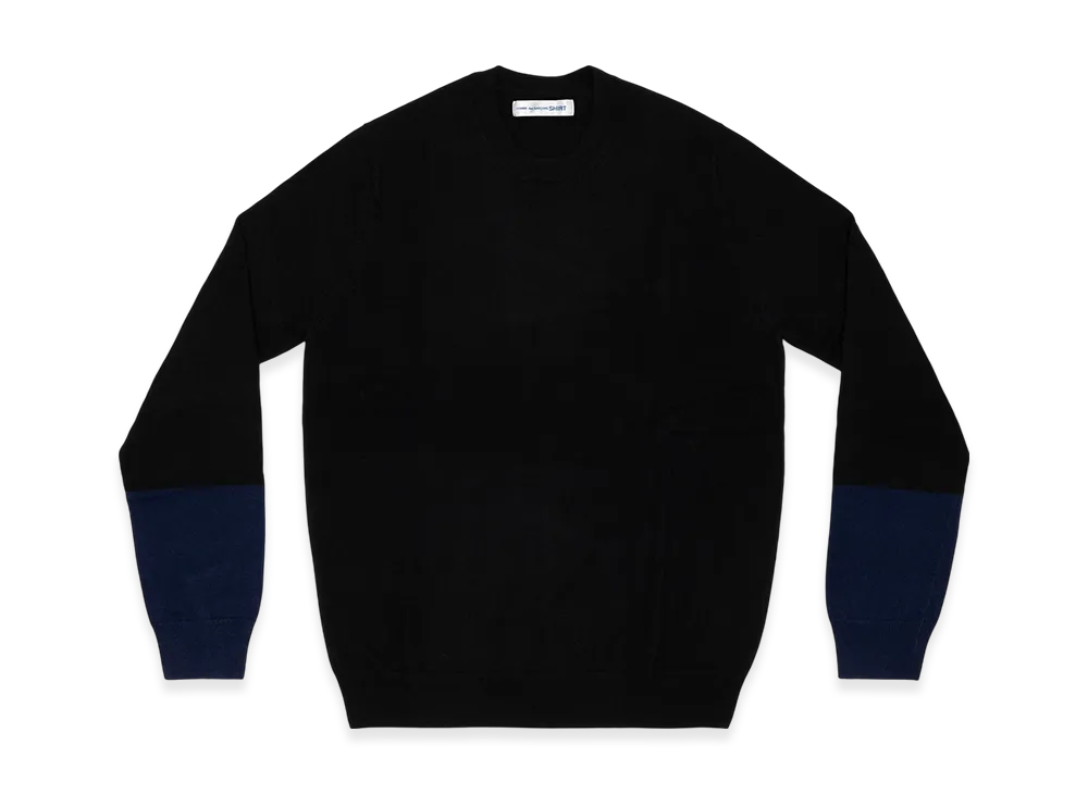 COMME des GARCONS SHIRT Round Neck Pullover "Black/Navy"