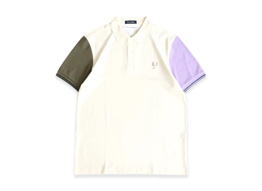 COMME des GARCONS SHIRT x FRED PERRY Polo shirt "Ecru/Gray Purple"