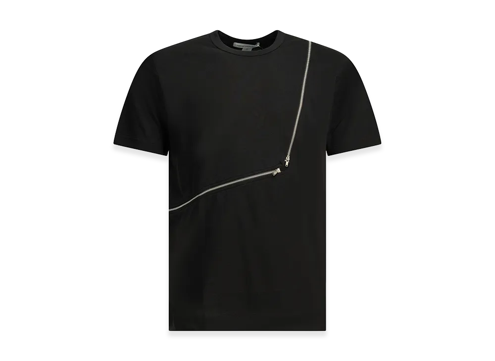 COMME des GARCONS SHIRT Crew-Neck T-Shirt With Zipper Detail "Black"
