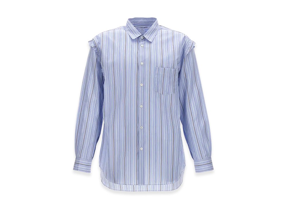 COMME des GARCONS SHIRT Unfinished Striped Shirt "Light Blue"