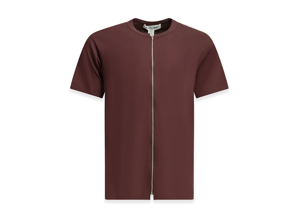 COMME des GARCONS SHIRT Zipper Crew Neck T-Shirt "Bordeaux"