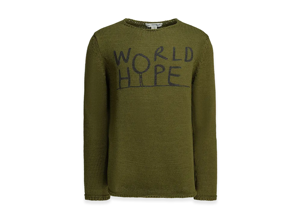 COMME des GARCONS SHIRT Crew-Neck Sweater With Logo "Green"
