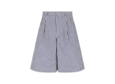 COMME des GARCONS SHIRT Cotton Bermuda Shorts "Blue/White"